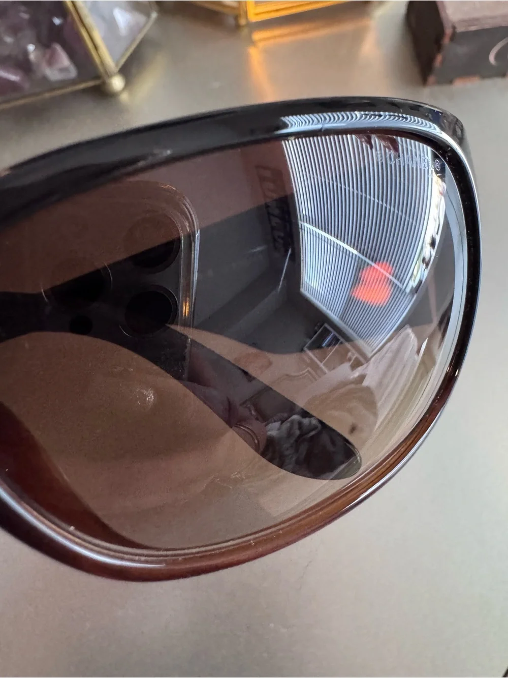 CHANEL5080-B Brown Crystal-Accented Tortoise Sunglasses